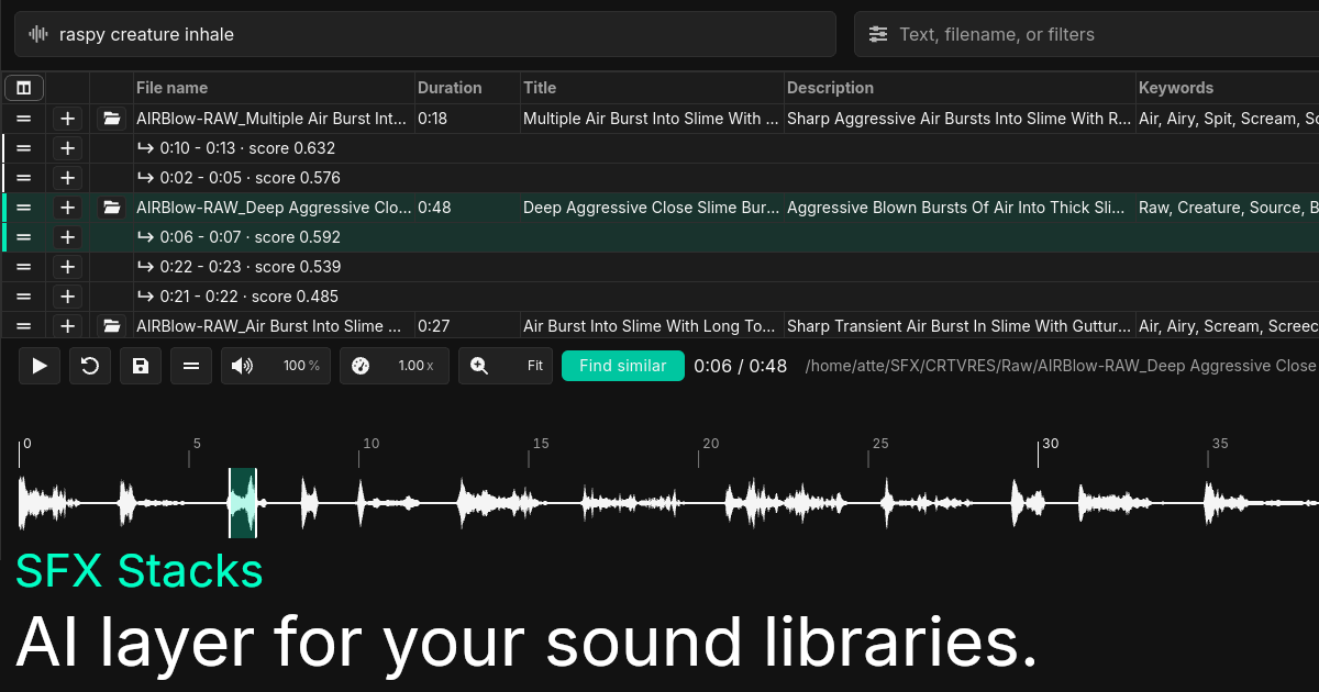 Stack For Video AI layer for your sound libraries | SFX Stacks